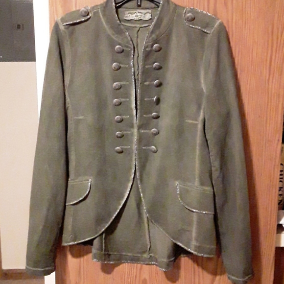 Jackets & Blazers - Mineral wash steampunk military hi lo jacket M